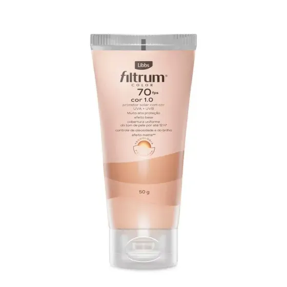 Protetor Solar FPS 70 Filtrum Color Cor 1.0 50g - Imagem 1